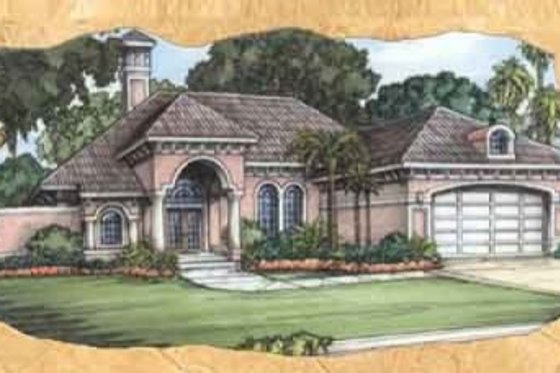 Exterior - Front Elevation for European House Plan #115-112 - 3 bed, 2 bath
