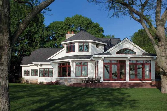 Exterior - Rear Elevation 1 for Country House Plan #928-233 - 4 bed, 4 bath