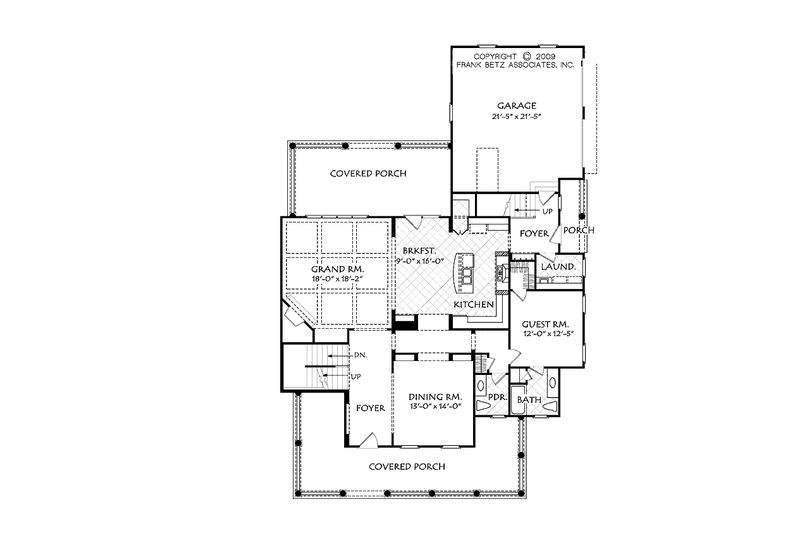 Home Plan - Floor Plan - Main Floor for Colonial House Plan #927-527 - 4 bed, 4.5 bath