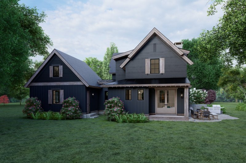 House Blueprint - Exterior - Rear Elevation 1 for Craftsman House Plan #1094-15 - 2 bed, 2.5 bath