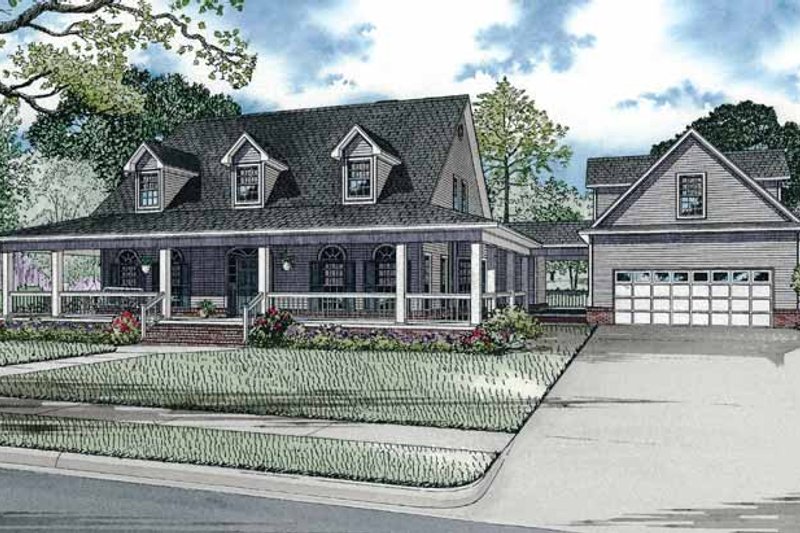 Architectural House Design - Colonial Exterior - Front Elevation Plan #17-2933