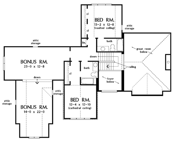 House Plan Design - Country Floor Plan - Upper Floor Plan #929-548