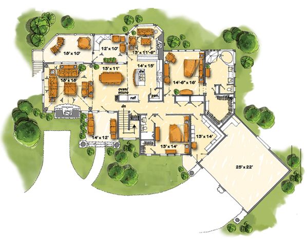 Architectural House Design - Country Floor Plan - Main Floor Plan #942-29