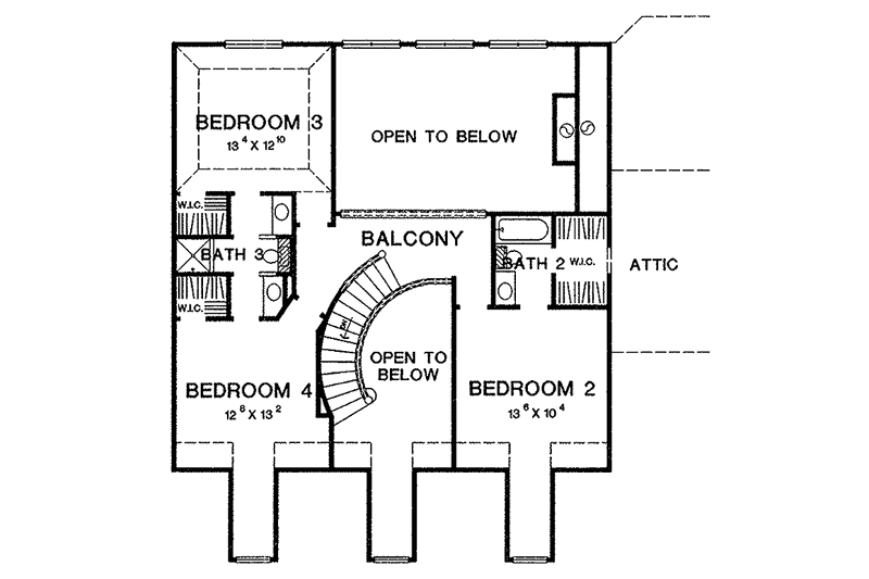 Architectural House Design - Floor Plan - Upper Floor for Country House Plan #472-230 - 4 bed, 3.5 bath