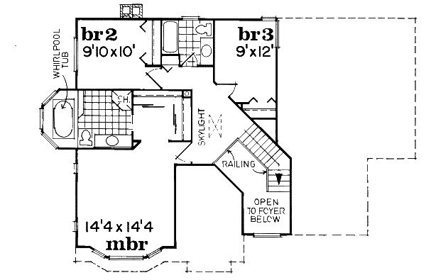 Traditional Floor Plan - Upper Floor Plan #47-576