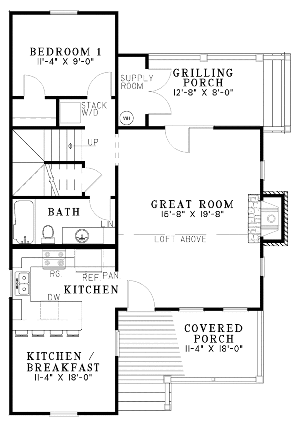 Dream House Plan - Craftsman Floor Plan - Main Floor Plan #17-3122