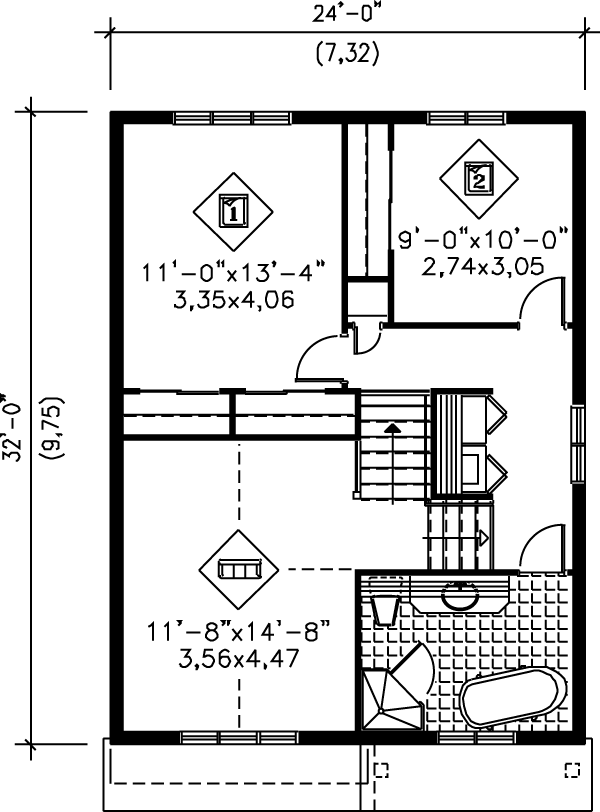 Victorian Floor Plan - Upper Floor Plan #25-292