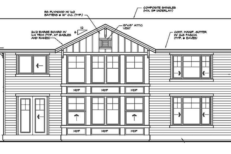 Dream House Plan - Exterior - Rear Elevation for Craftsman House Plan #132-447 - 4 bed, 3 bath