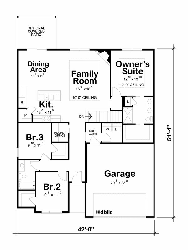 House Blueprint - Contemporary Floor Plan - Main Floor Plan #20-2535