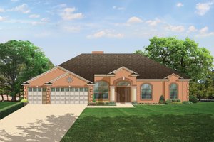Exterior - Front Elevation 3 for Mediterranean House Plan #1058-44 - 4 bed, 3 bath