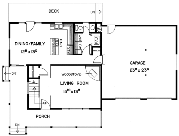 Home Plan - Contemporary Floor Plan - Main Floor Plan #60-822