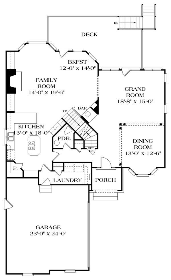 Architectural House Design - Traditional Floor Plan - Main Floor Plan #453-261