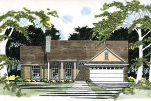 Dream House Plan - Exterior - Front Elevation for Ranch House Plan #472-125 - 3 bed, 2 bath