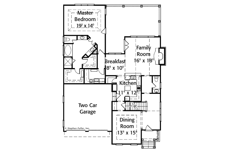 House Blueprint - Floor Plan - Main Floor for Country House Plan #429-311 - 3 bed, 3.5 bath