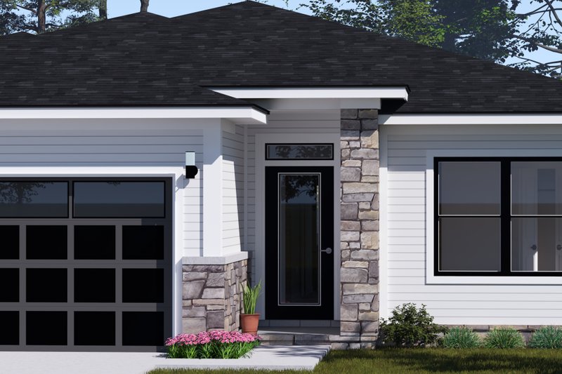 Dream House Plan - Exterior - Covered Porch for Modern House Plan #513-2326 - 3 bed, 2 bath