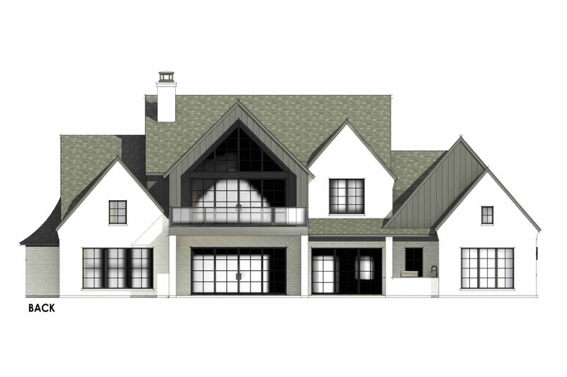 Home Plan - Exterior - Rear Elevation 2 for European House Plan #1096-1 - 4 bed, 4.5 bath