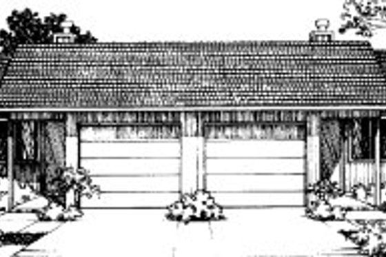 Exterior - Front Elevation for Traditional House Plan #303-131 - 2 bed, 1 bath