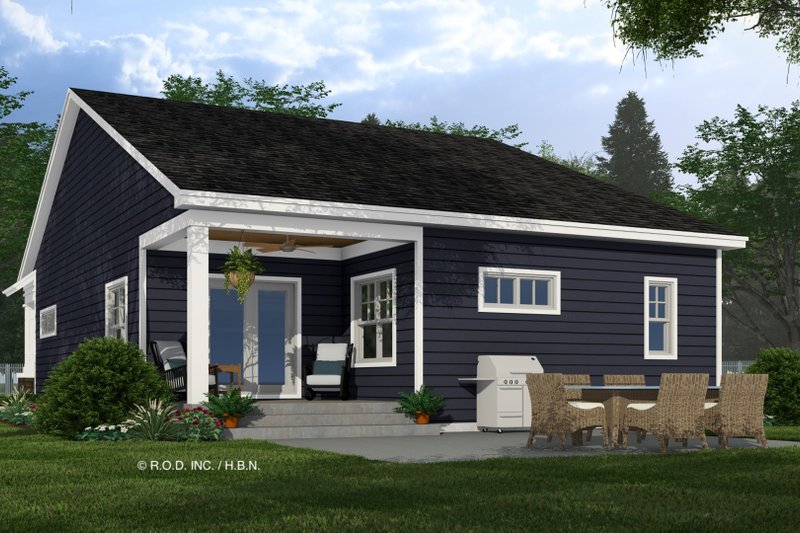 Architectural House Design - Exterior - Rear Elevation 1 for Craftsman House Plan #51-1334 - 3 bed, 2 bath