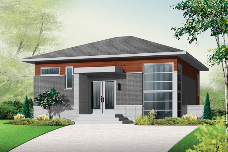 Dream House Plan - Exterior - Front Elevation 3 for Contemporary House Plan #23-2537 - 3 bed, 1.5 bath