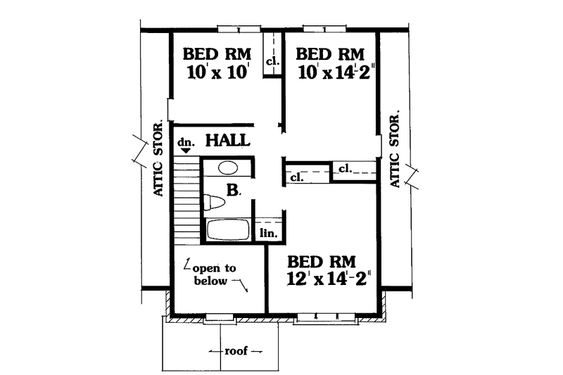Home Plan - Floor Plan - Upper Floor for Contemporary House Plan #456-65 - 4 bed, 2.5 bath