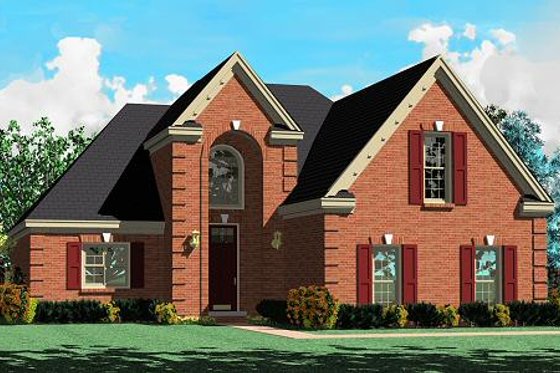 Exterior - Front Elevation for European House Plan #81-220 - 3 bed, 2.5 bath