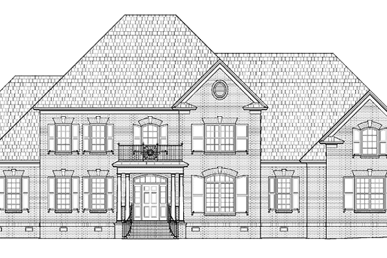 Exterior - Front Elevation 3 for Colonial House Plan #1054-14 - 4 bed, 3 bath