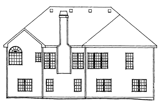 Exterior - Rear Elevation for Colonial House Plan #927-65 - 3 bed, 2 bath