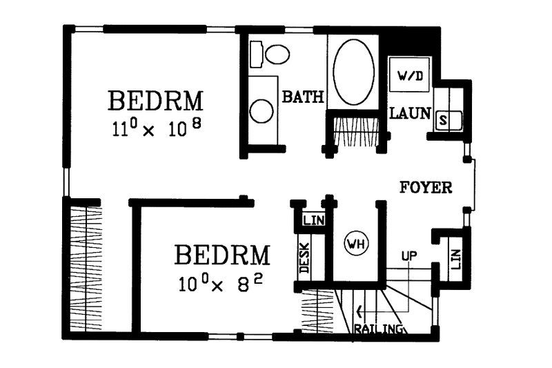 House Plan Design - Floor Plan - Main Floor for Craftsman House Plan #1035-1 - 2 bed, 1.5 bath