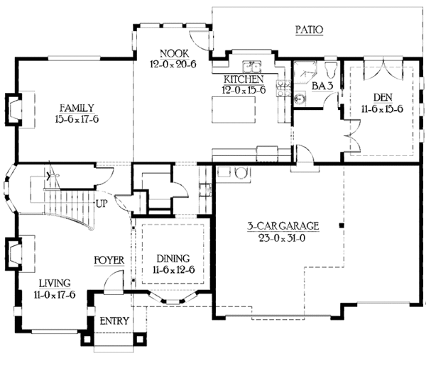 Home Plan - Country Floor Plan - Main Floor Plan #132-416