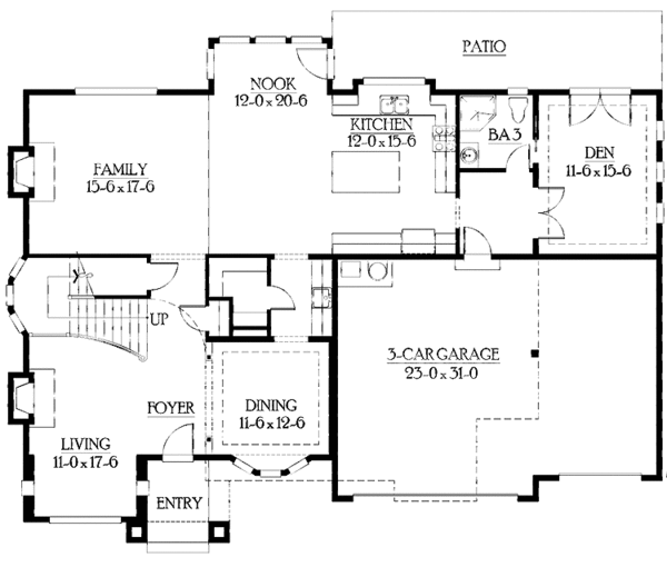 House Design - Country Floor Plan - Main Floor Plan #132-416