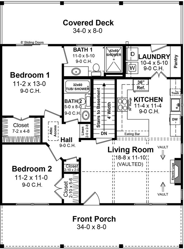 Farmhouse Floor Plan - Main Floor Plan #21-499