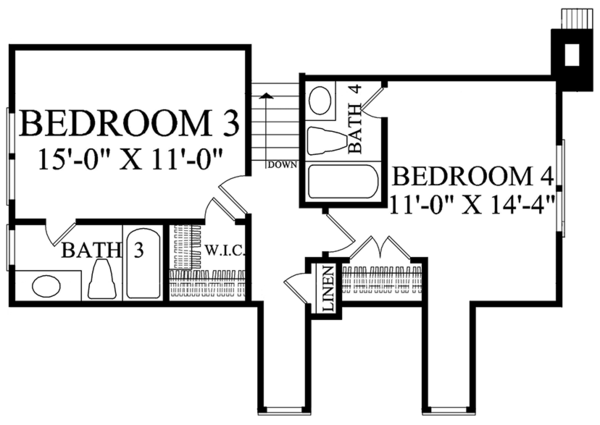 House Design - Country Floor Plan - Upper Floor Plan #137-372