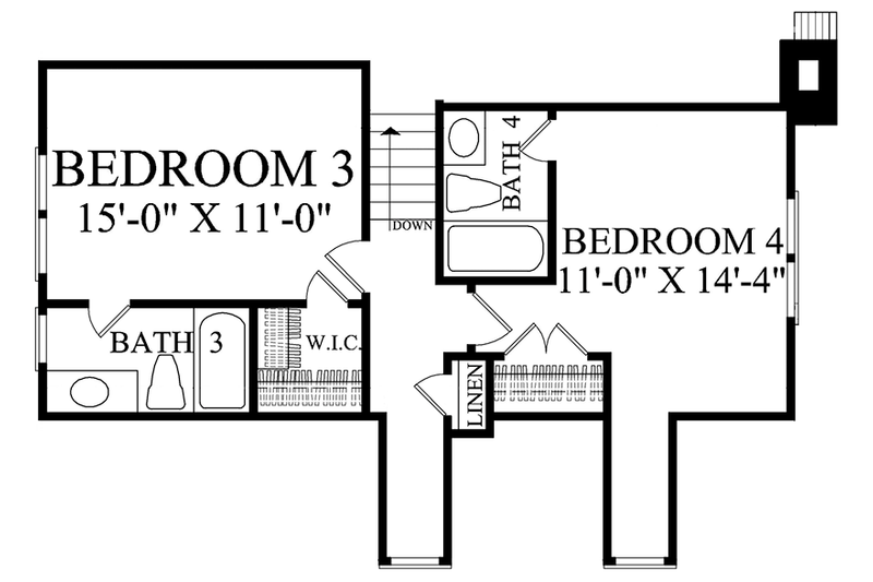 Dream House Plan - Floor Plan - Upper Floor for Country House Plan #137-372 - 4 bed, 4 bath