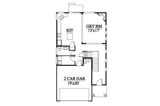 Floor Plan - Main Floor for Contemporary House Plan #951-16 - 3 bed, 2.5 bath