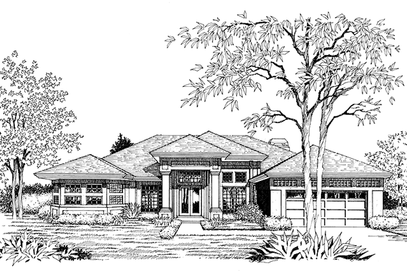Home Plan - Prairie Exterior - Front Elevation Plan #417-517