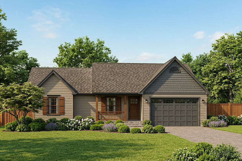 Exterior - Front Elevation 2 for Country House Plan #30-126 - 3 bed, 2 bath