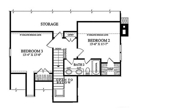 Home Plan - Traditional Floor Plan - Upper Floor Plan #137-263