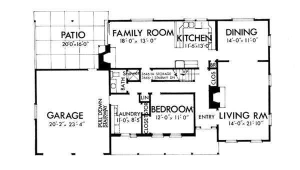 Home Plan - Colonial Floor Plan - Main Floor Plan #320-1317
