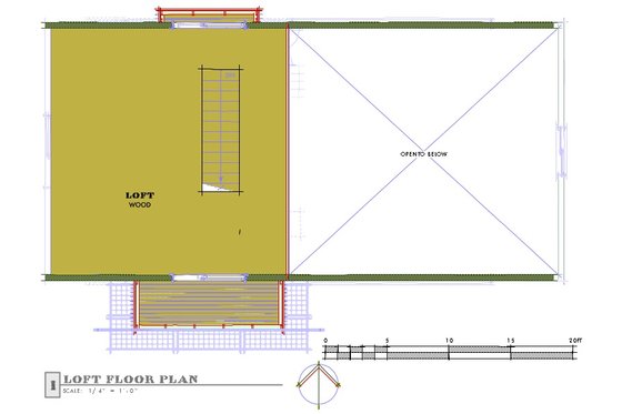 Floor Plan - Upper Floor for Farmhouse House Plan #450-2 - 1 bed, 1 bath