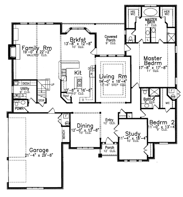 House Plan Design - Traditional Floor Plan - Main Floor Plan #52-281