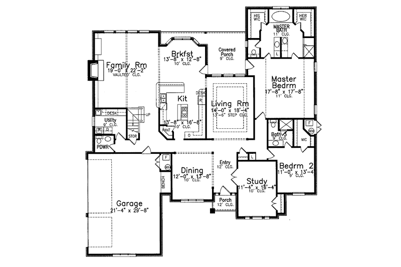 Dream House Plan - Floor Plan - Main Floor for Traditional House Plan #52-281 - 4 bed, 3.5 bath