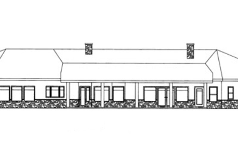 Dream House Plan - Exterior - Rear Elevation for Adobe / Southwestern House Plan #117-832 - 3 bed, 2 bath