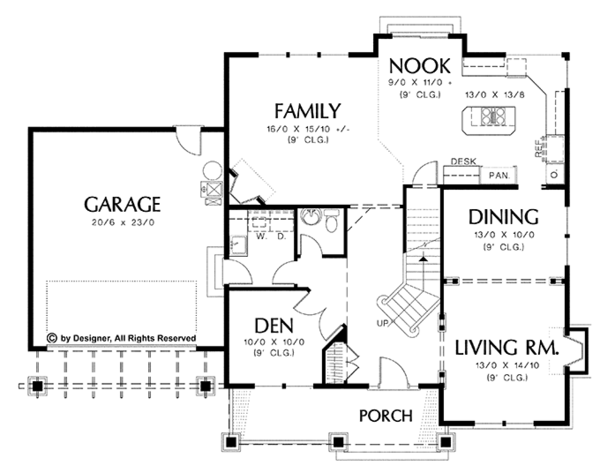 Architectural House Design - Craftsman Floor Plan - Main Floor Plan #48-801