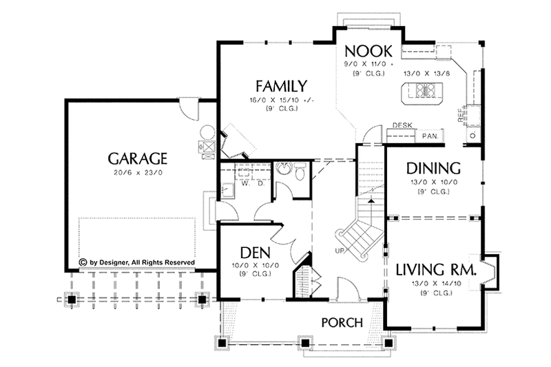 Dream House Plan - Floor Plan - Main Floor for Craftsman House Plan #48-801 - 4 bed, 2.5 bath