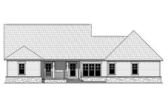 Exterior - Rear Elevation for Craftsman House Plan #21-361 - 4 bed, 2.5 bath