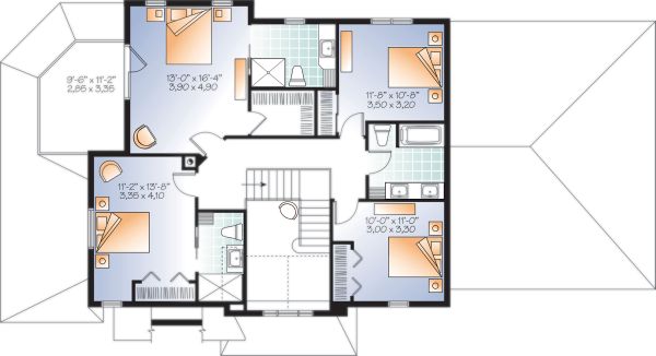 Craftsman Floor Plan - Upper Floor Plan #23-2707