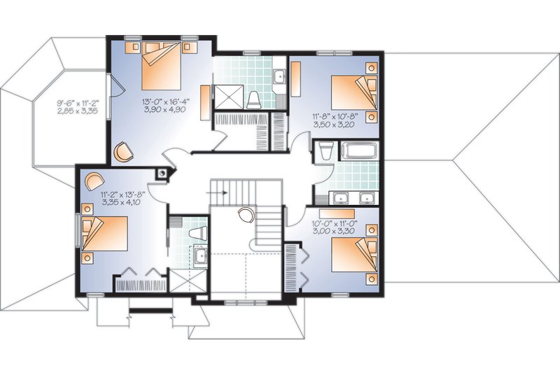 Home Plan - Floor Plan - Upper Floor for Craftsman House Plan #23-2707 - 5 bed, 4 bath