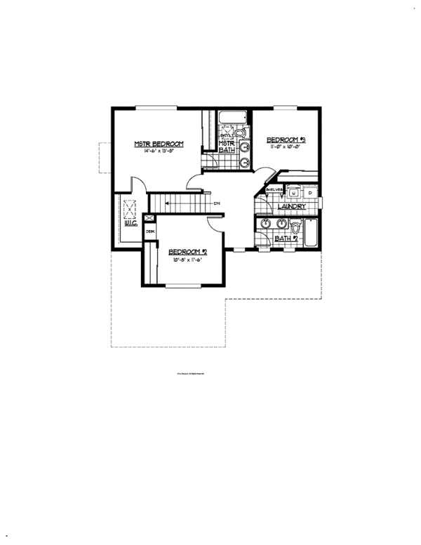 Architectural House Design - Craftsman Floor Plan - Upper Floor Plan #569-5