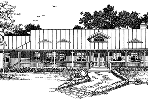 House Design - Exterior - Front Elevation for Ranch House Plan #72-944 - 2 bed, 2 bath