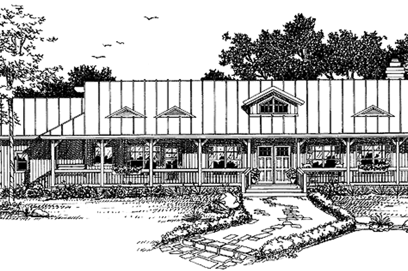 Architectural House Design - Ranch Exterior - Front Elevation Plan #72-944